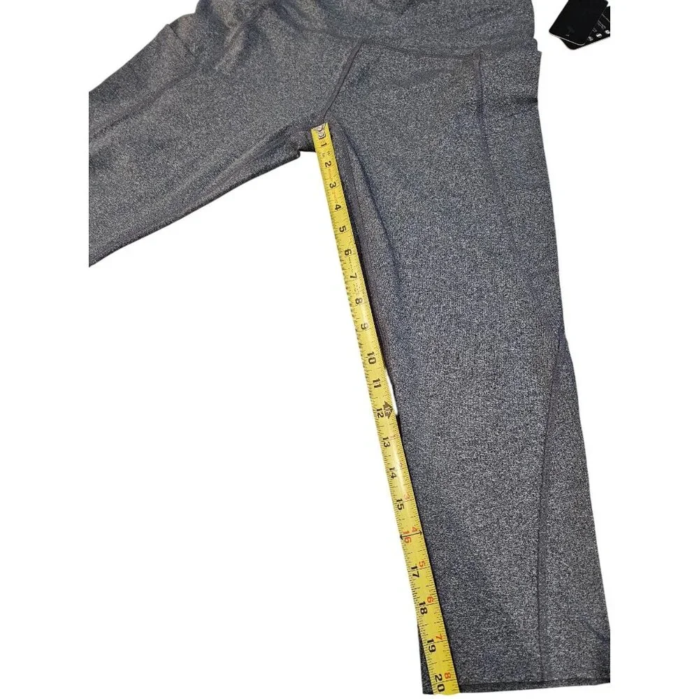 New York Laundry Gray High Waisted Leggings Capri Length Pockets NWT Size M